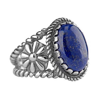 American West Jewelry Southwestern Wildflower Ring-Crafted from Sterling Silver and Genuine Gemstones, Sizes 5-10