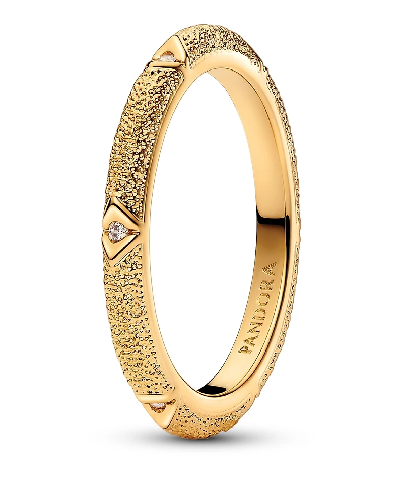 Pandora Texture Clear Cubic Zirconia Stones Ring