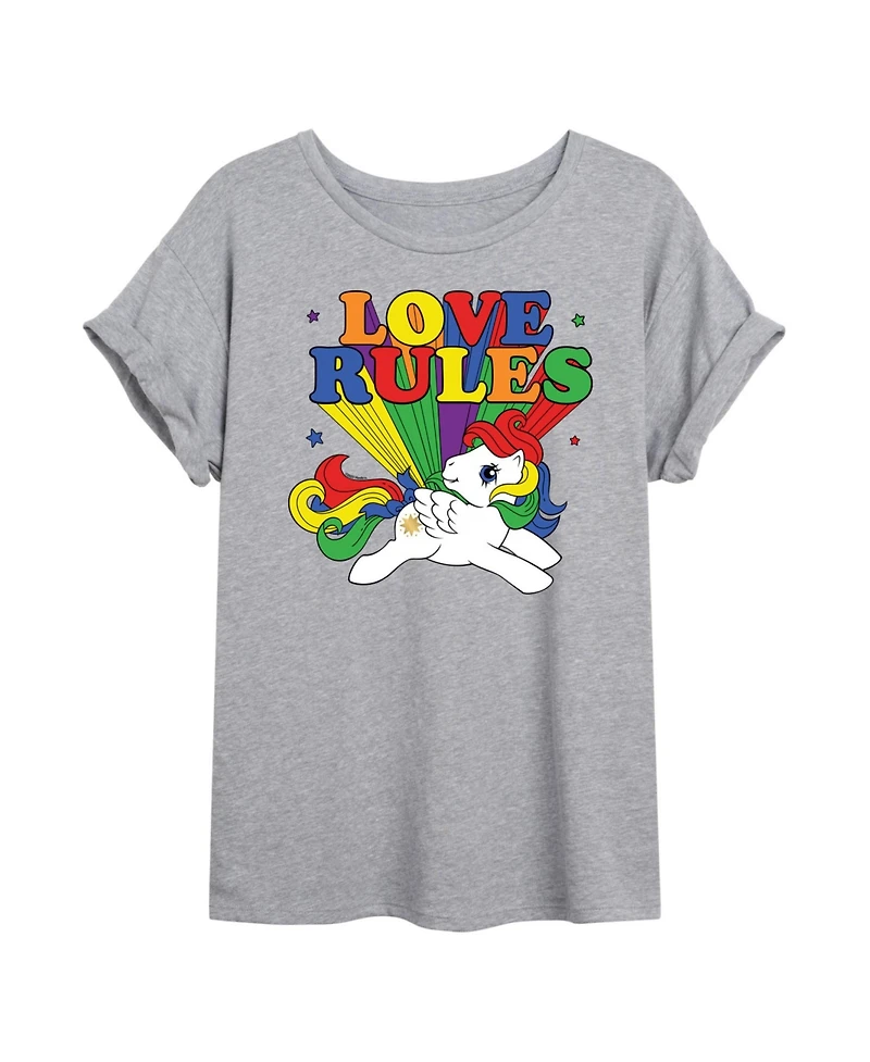 Hybrid Apparel Trendy Juniors Mlp Love Graphic Oversized Tee