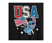 Hybrid Apparel Trendy Juniors Lilo and Stitch Flag Graphic Oversized Tee