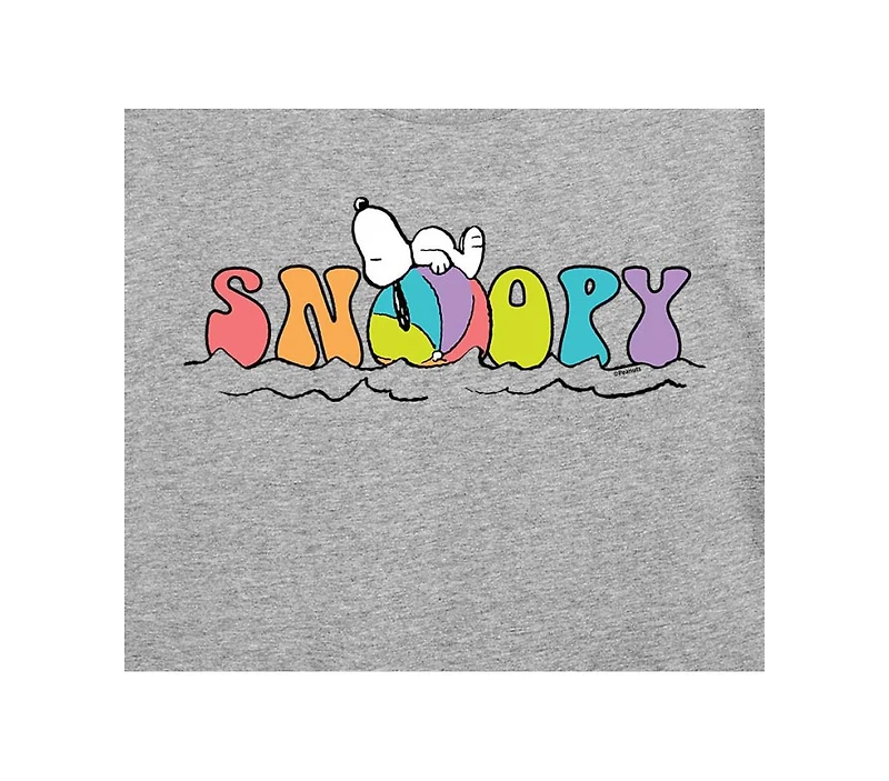 Hybrid Apparel Trendy Juniors Peanuts Snoopy Beach Cropped Tee