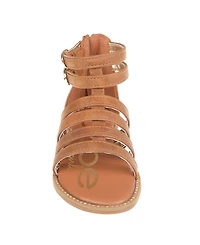 Bebe Big Girl's Fashion Gladiator Sandal with Rhinestone Welt Polyurethane Sandals