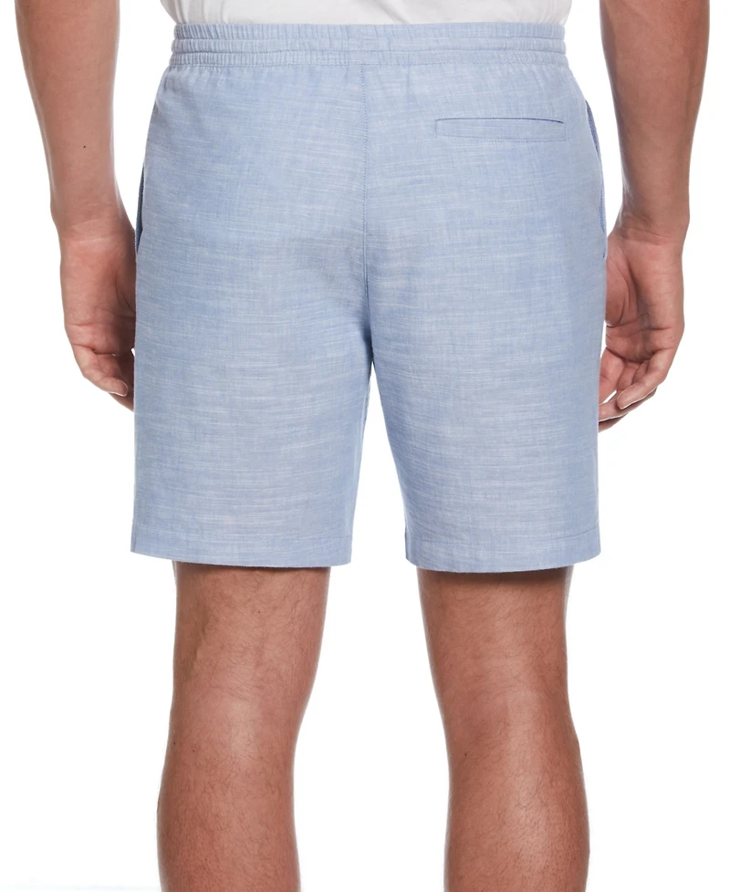 Cubavera Men's Cross-Dyed Slub Linen Drawstring 8" Shorts
