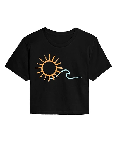 Hybrid Apparel Trendy Juniors Sun Wave Cropped Tee
