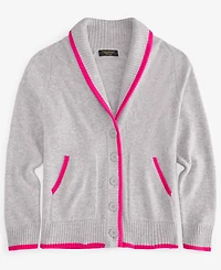 Charter Club Women's 100% Cashmere Tipped Shawl-Collar Boyfriend Cardigan, Macy's Exclusive