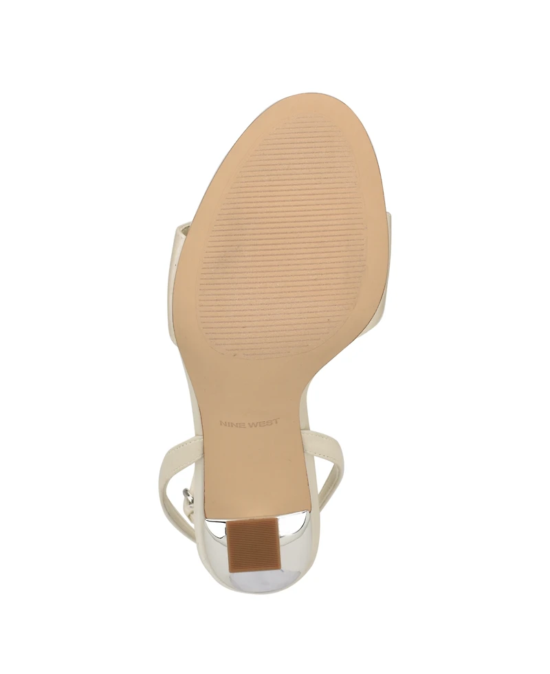Nine West Women's Neve Bridal Almond Toe Ankle Dress Sandals