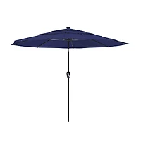 Mondawe 10 ft 3-Tier Led Solar Outdoor Patio Market Umbrella with Push Button Tilt, Navy