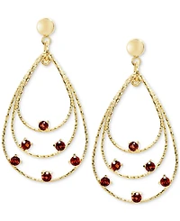 Rhodolite Garnet Triple Teardrop Drop Earrings (1-3/4 ct. t.w.) 14k Gold over Sterling Silver (Also available Citrine & Blue Topaz)