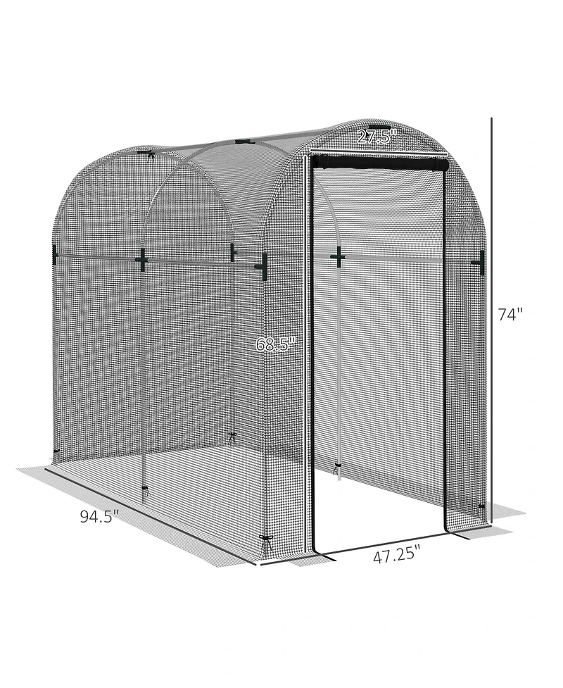 Outsunny 4' x 8' Plant Protection Tent Crop Cage with Door