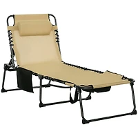 Outsunny 2-Piece Folding Chaise Lounge, Reclining ning Chairs,