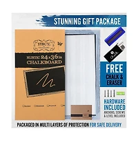 Hbcy Creations Wall Mounted Magnetic Chalkboard with Wooden Frame