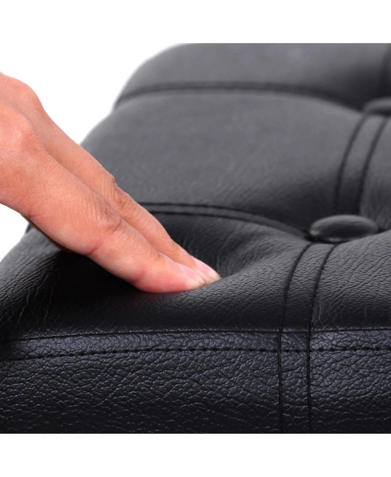 Slickblue Faux Leather Storage Ottoman