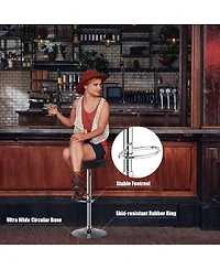 Sugift Set of 2 Adjustable Swivel Round Bar Stool Pub Chairs