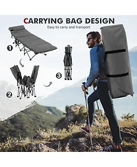 Sugift Folding Retractable Travel Camping Cot with Mattress and Carry Bag