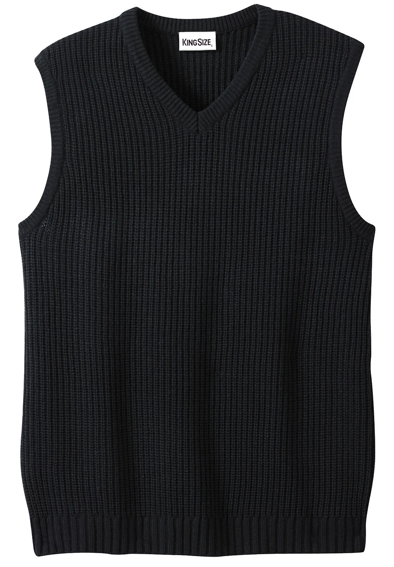 KingSize Men's Big & Tall Shaker Knit V-Neck Sweater Vest