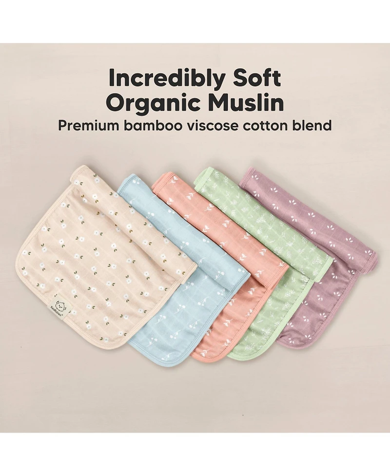 KeaBabies Kids 5pk Lumi Muslin Burp Cloths Cloths, Burping