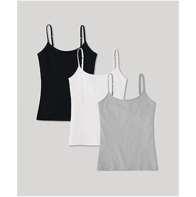 Pact Women's Organic Cotton Everyday Shelf Bra Camisole 3-Pack