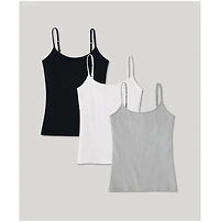 Pact Women's Organic Cotton Everyday Shelf Bra Camisole 3-Pack