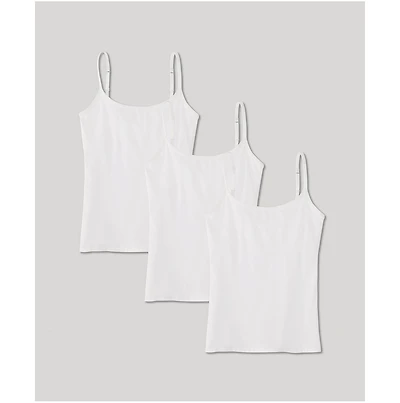 Pact Women's Organic Cotton Everyday Shelf Bra Camisole 3-Pack