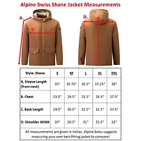 Alpine Swiss Mens Sherpa Lined Parka Hooded Winter Coat Cargo Utility Jacket