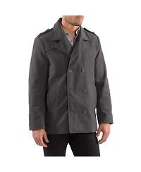 Alpine Swiss Jake Mens Pea Coat Wool Blend Double Breasted Dress Jacket Peacoat