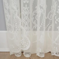Ariella Floral Lace Sheer Rod Pocket Curtain Panel