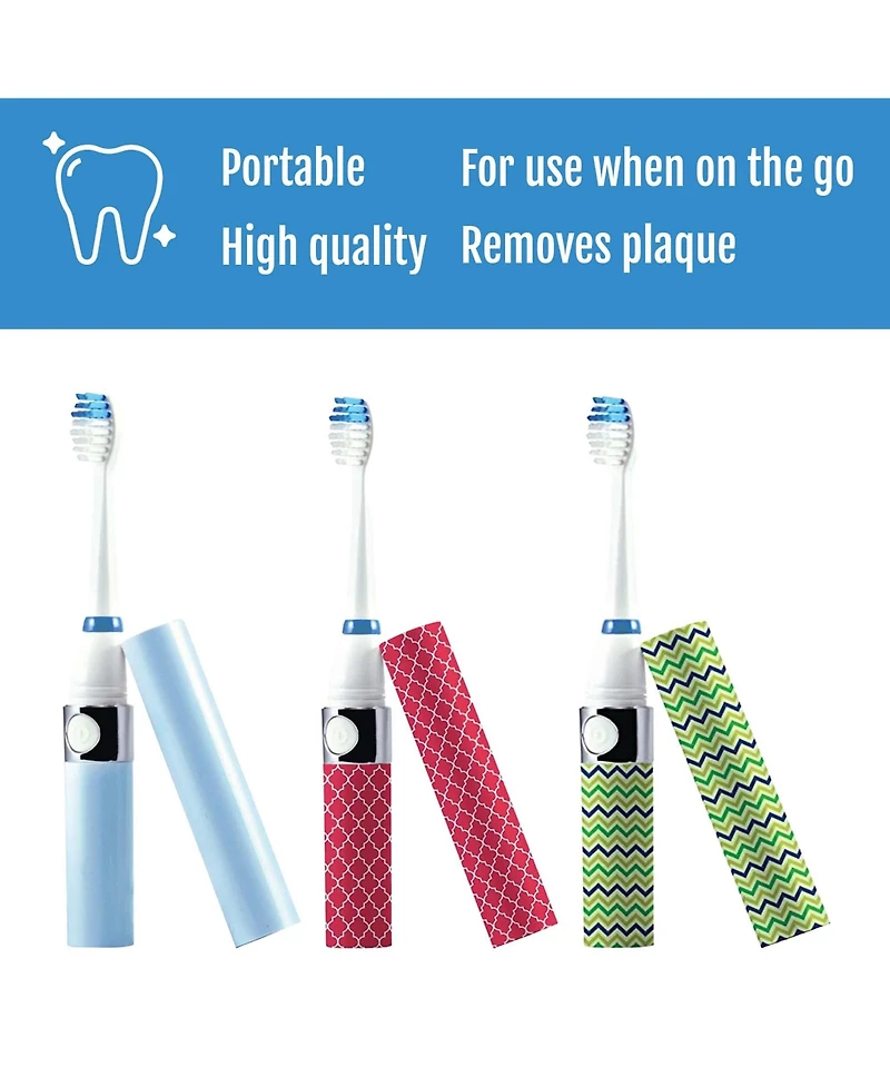 Family Bundle: Pursonic Portable Electric Toothbrush 3-Pack (Blue, Green, Pink)