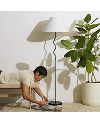 Squiggle 22" Led Contemporary Modern Floor Lamp with Empire Shade