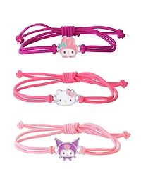 Hello Kitty Sanrio Cord Bracelet 3 Piece Set with Kuromi, My Melody