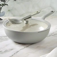 BergHOFF Balance Non-stick Ceramic Wok Pan 11", 4.4qt. With Glass Lid, Recycled Aluminum