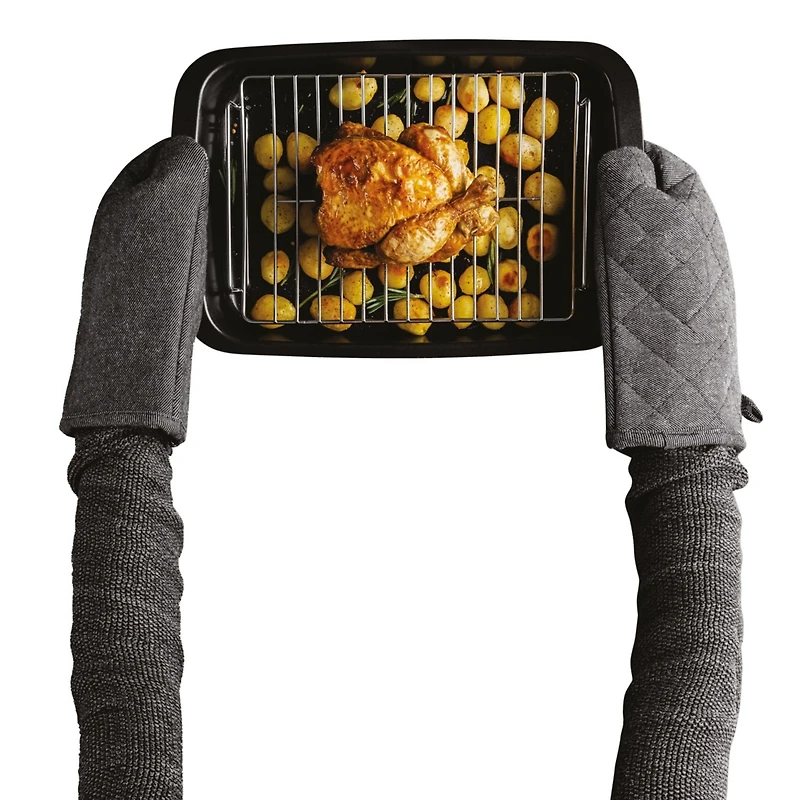 BergHOFF Graphite Non-stick Recycled Cast Aluminum Roaster with Removable Rack 16.5" X 11" X 2.75"