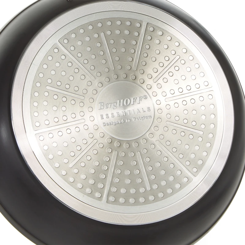 BergHOFF Essentials Non-stick Hard Anodized 10" Stockpot 5.3qt. With Glass Lid, Black