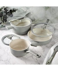 BergHOFF Balance 6Pc Non-stick Ceramic Cookware Set With Glass Lid, Recycled Aluminum