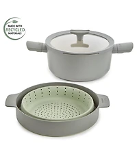 BergHOFF Balance 3Pc Non-stick Ceramic Steamer Set, Recycled Aluminum