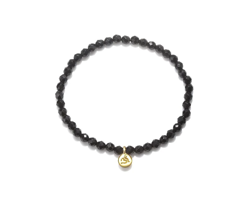 Satya Jewelry Om Black Onyx Gemstone Bracelet