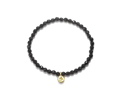 Satya Jewelry Om Black Onyx Gemstone Bracelet