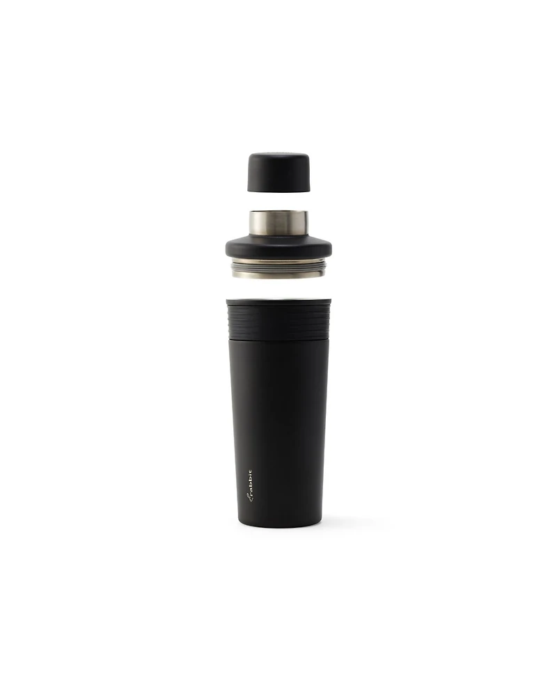 Rabbit 18 oz Stainless Steel Cocktail Shaker, Multi-Use Stainless Steel Topper with 1.5 oz shot Cap and Strainer