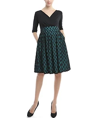 kimi + kai Maternity V-Neck Polka Dot Lace Dress