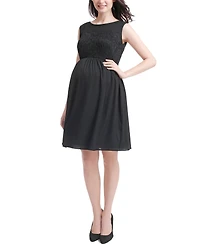 kimi + kai Maternity Lace & Mesh Skater Dress