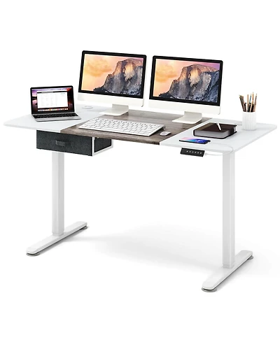 Electric Standing Desk 55'' x 28'' Height Adjustable Sit Stand with Usb Charging Port