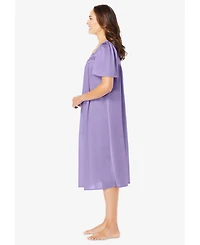 Only Necessities Women's Short Silky Lace-Trim Gown