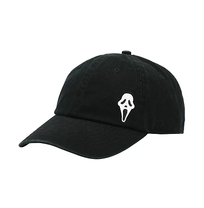 Ghostface Men's Dad Plain Black Embroidered Patch Hat with pre-curved bill for Men