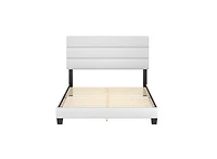 Boyd Sleep Piedmont Leatherette Upholstered Platform Bed Frame with Adjustable Headboard