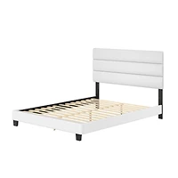 Boyd Sleep Piedmont Leatherette Upholstered Platform Bed Frame with Adjustable Headboard