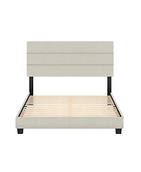 Sicily Linen Upholstered Platform Bed Frame with Adjustable Headboard - Boyd Sleep