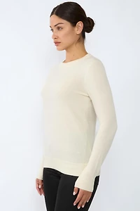 Jennie Liu Women's 100% Pure Cashmere Long Sleeve Crew Neck Pullover Sweater