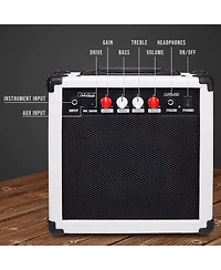 LyxPro Electric Guitar Amp, 20 Watt Guitar Amplifier - Mahogany