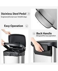 Sugift 13.2 Gallon Step Trash Can with Soft Close Lid and Deodorizer Compartment