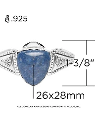 American West Jewelry Sterling Silver Blue Denim Lapis Gemstone Arrowhead Cuff Bracelet S - L