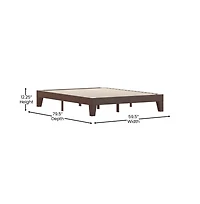 Merrick Lane Eduardo Platform Bed Frame, Solid Wood Platform Bed Frame With Slatted Support